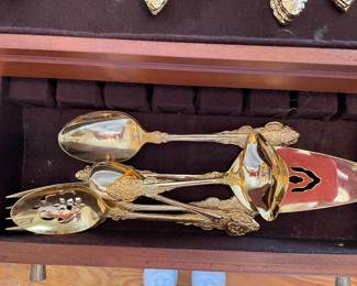 Gold tone serving pieces
