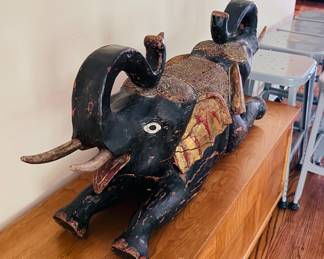 Antique Hand Carved Double Headed Elephant