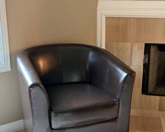 Leather Barrel Chair