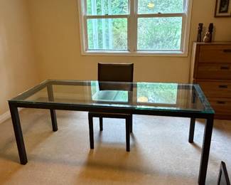 Glass Top Steel Desk