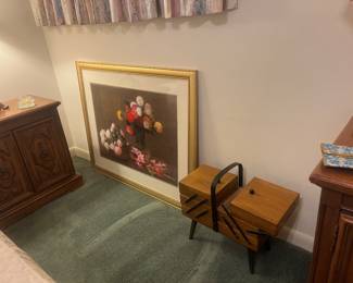 Sewing basket, wall art