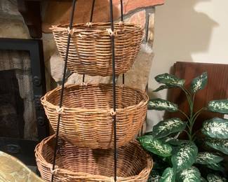 Triple stack basket rack