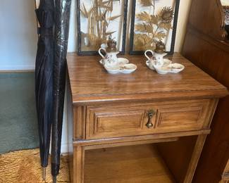 Oriental wall pieces, nightstand