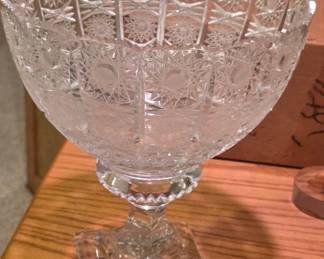 Cut glass punch bowl