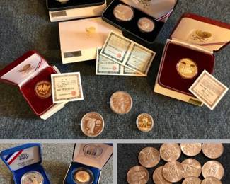 Coin collection with silver and gold
