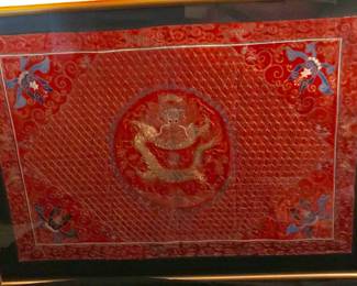 Rare large antique Japanese hand stitched silk with documentation
