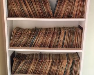 Showing half of the collection of 2,700 vinyl 45’s