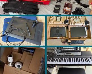 Heated gloves, tuners for instruments, Wacom tablet, Dell monitors, Lorex home security system, Yahama keyboard