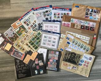 Stamp collection of first day covers, mint sheets and more