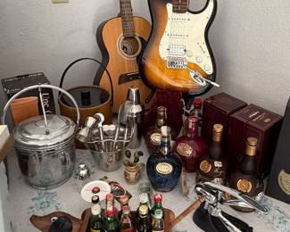 Bar utensils, guitars