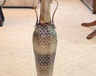 Vintage Etched Brass Vase