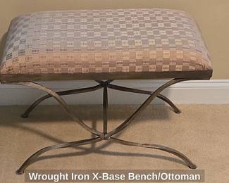Wrought Iron XBase Bench or Ottoman