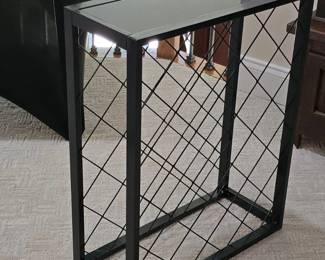 Mango Steam Bottle Wine Rack with Glass Table Top