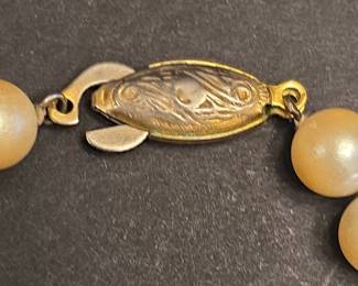 Gilded Silver Pearl Necklace with Art Deco Clasp second image