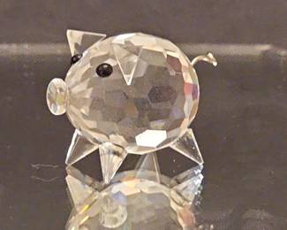 Swarovski Crystal Pig Figurine