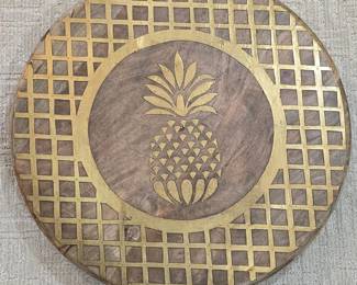 Twos Company Golden Pineapple Rotating Serving Platter