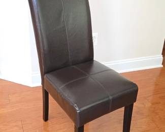Glass Top Dining Set with Four Faux Leather Chairs third image