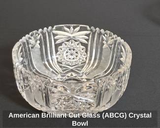 American Brilliant Cut Glass ABCG Crystal Bowl