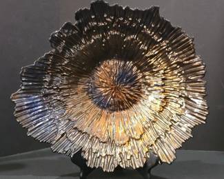 Brutalist Metal Sunburst Bowl