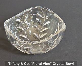 Tiffany Co. Floral Vine Crystal Bowl