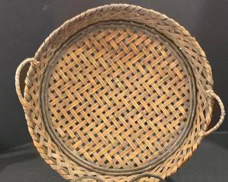 Woven Bamboo Winnowing Tray with Handles