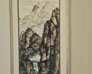 Mountain Landscape Watercolor Painting by J. Seelig