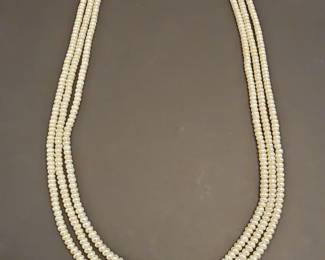 Multistrand Seed Pearl Necklace with GoldPlated Clasp