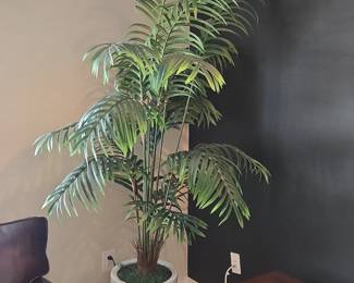 Artificial Areca Palm Tree in White Pot