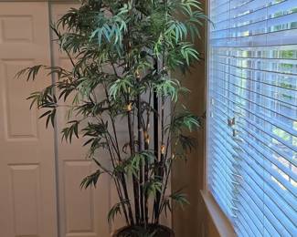 Artificial Black Bamboo Tree in Woven Pot