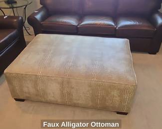 Faux Alligator Ottoman