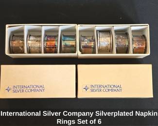 International Silver Company Silverplated Napkin Rings Set of