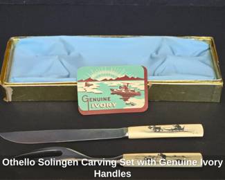 Othello Solingen Carving Set with Genuine Ivory Handles