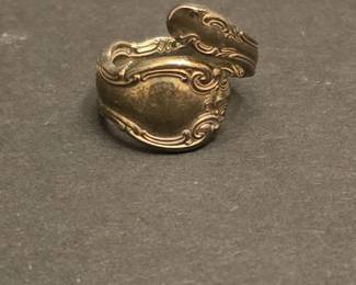 Alvin Sterling French Scroll Spoon Ring