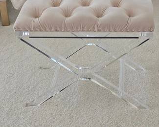 Sunpan Modern Home Acrylic and Tufted Ottoman