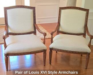 Pair of Louis XVI Style Armchairs