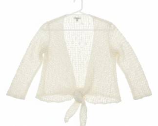 Womens Crochet Knit TieFront Shrug Cardigan