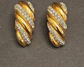 Swarovski America Limited S.A.L. Crystal Swirl ClipOn Earrings