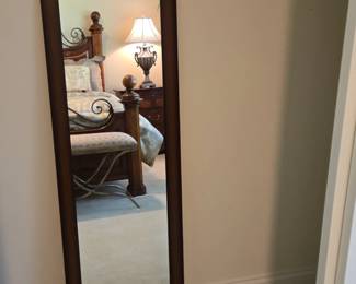 Doniea Dark Brown Wood Frame Modern Mirror