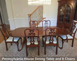 Pennsylvania House Dining Table and 8 Chairs