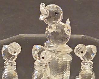 Swarovski Crystal Duck Family Figurine