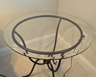 Pier Imports Glass Top Wrought Iron Accent Table
