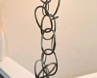 Black Metal Organic Rings Sculpture,