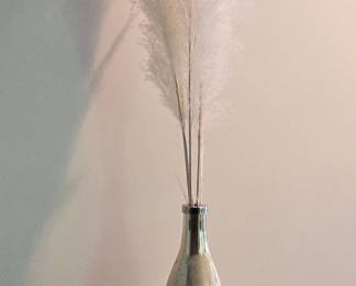 Textured Ceramic Vase with Pampas Grass