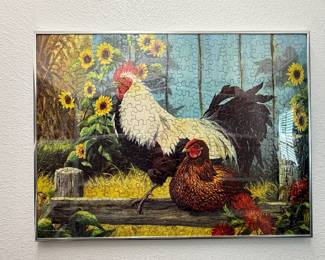 Framed rooster puzzle 