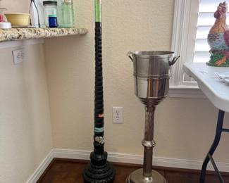 1975 Wine bottle & silver ice bucket 