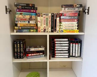 VHS tapes & cabinet 