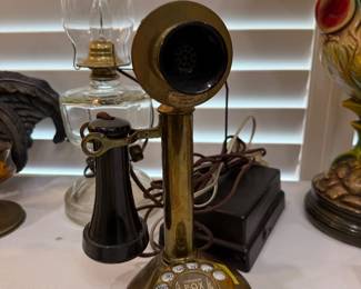 Brass candlestick phone 