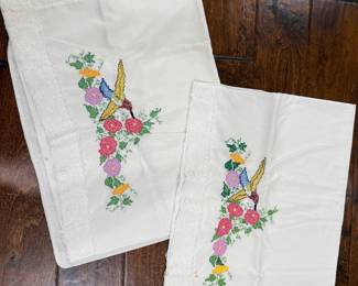 Embroidered pillowcases