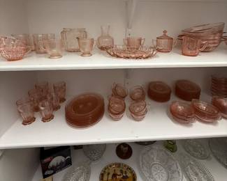 Pink depression glass 