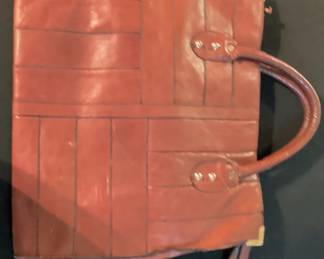 Vintage ReddishBrown Leather Patchwork Handbag